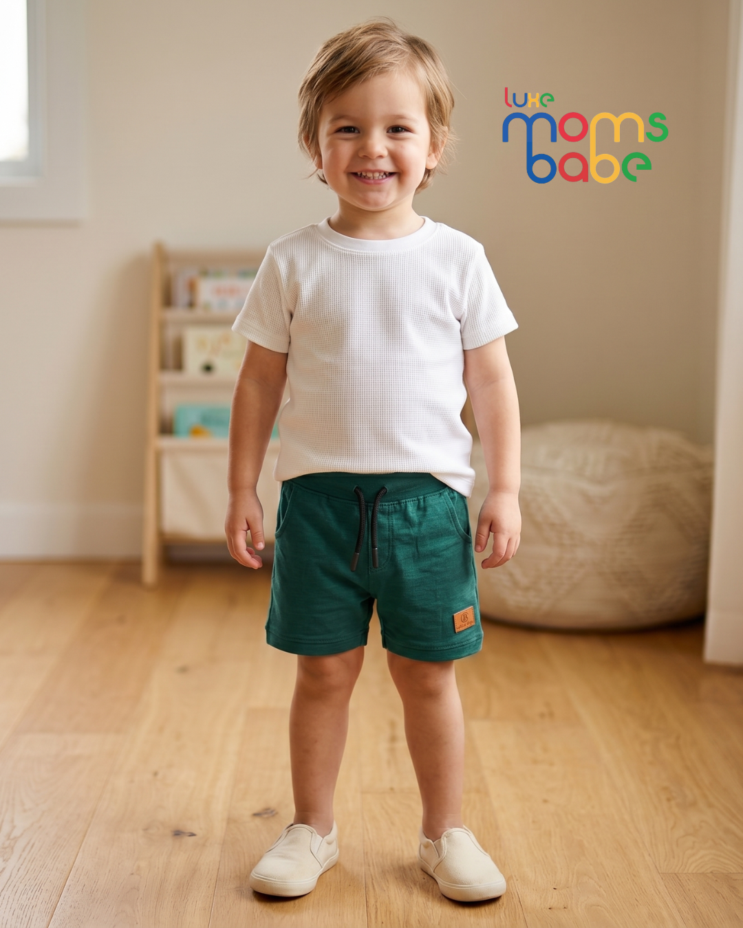 children’s cotton jogger shorts – elastic drawstring waist, soft & breathable (3 months – 5 years) children’s cotton jogger shorts – elastic drawstring waist, soft & breathable (3 months – 5 years)