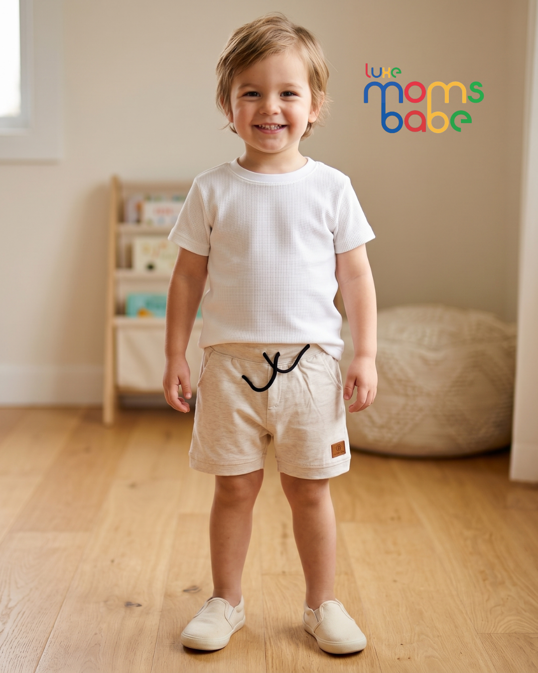 children’s cotton jogger shorts – elastic drawstring waist, soft & breathable (3 months – 5 years) children’s cotton jogger shorts – elastic drawstring waist, soft & breathable (3 months – 5 years)