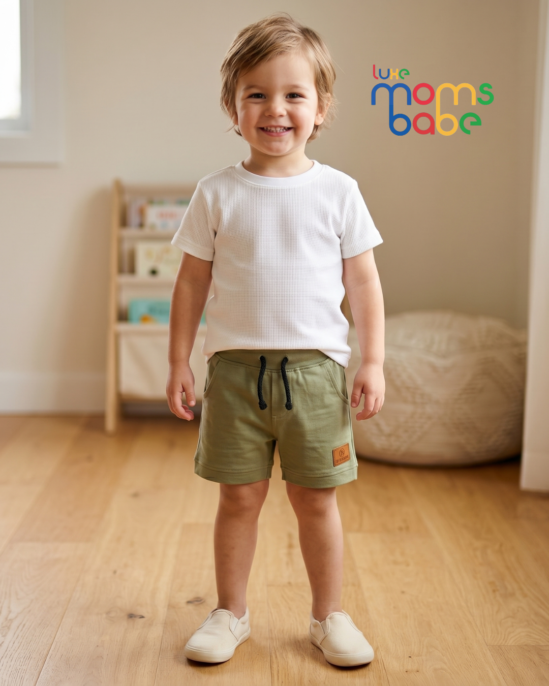 children’s cotton jogger shorts – elastic drawstring waist, soft & breathable (3 months – 5 years) children’s cotton jogger shorts – elastic drawstring waist, soft & breathable (3 months – 5 years)