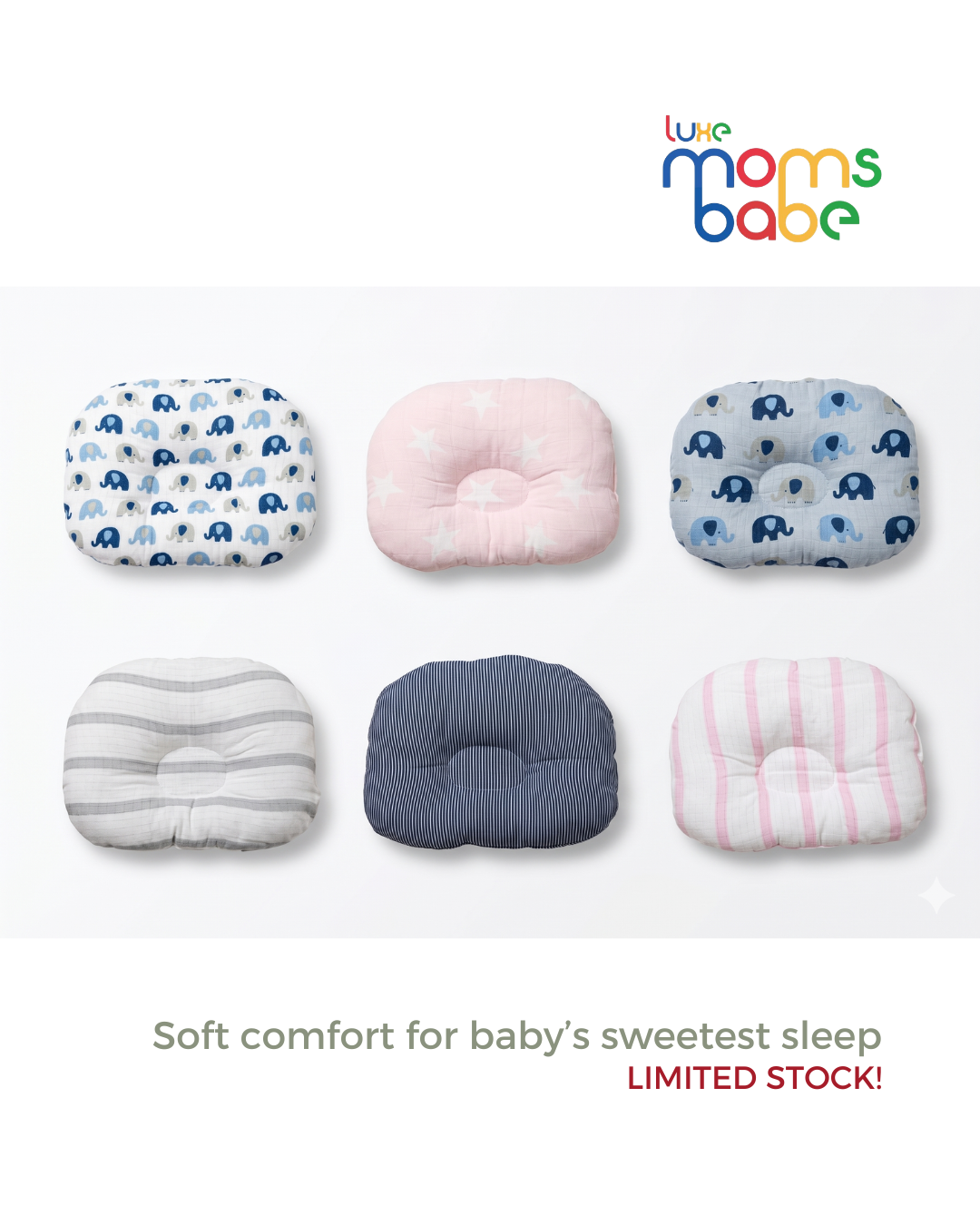 infant pillow – soft & breathable baby support (26 x 20 cm)