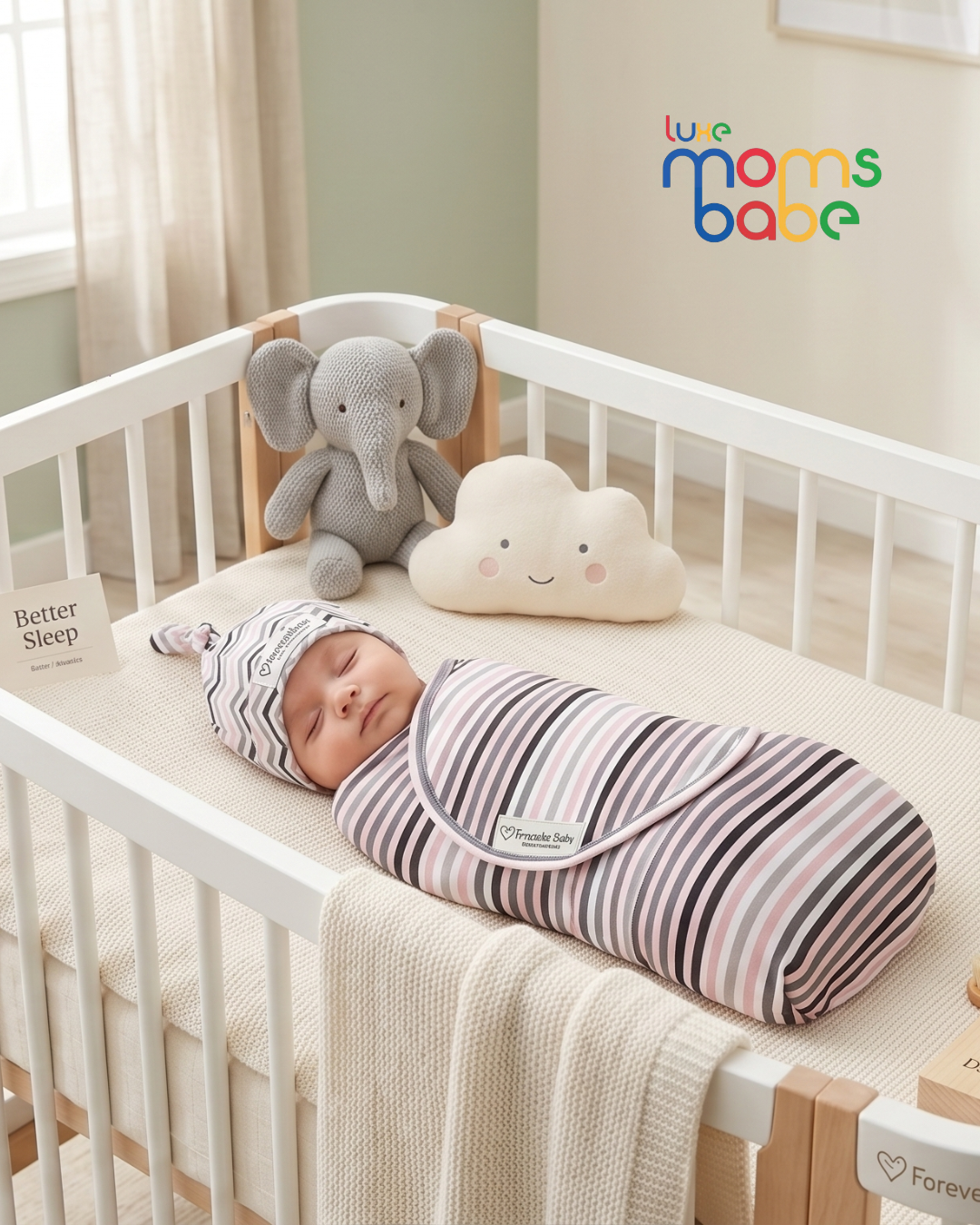 forever baby original swaddle wrap with cap – 100% cotton (0–6 months) forever baby original swaddle wrap with cap – 100% cotton (0–6 months)